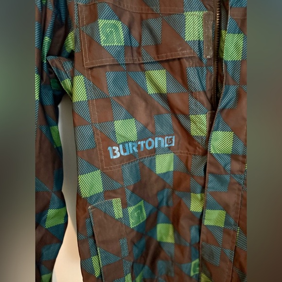 Burton DryRide Snowboarding Jacket Men's Size S Brown Green Check Polyester - Picture 2 of 13